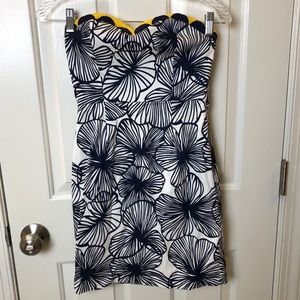 Minuet Juniors Strapless Blue and White Dress